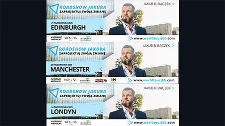 Jesienna trasa Jakuba B. Bączek w Wielkiej Brytanii: Edynburg, Manchester, Londyn
