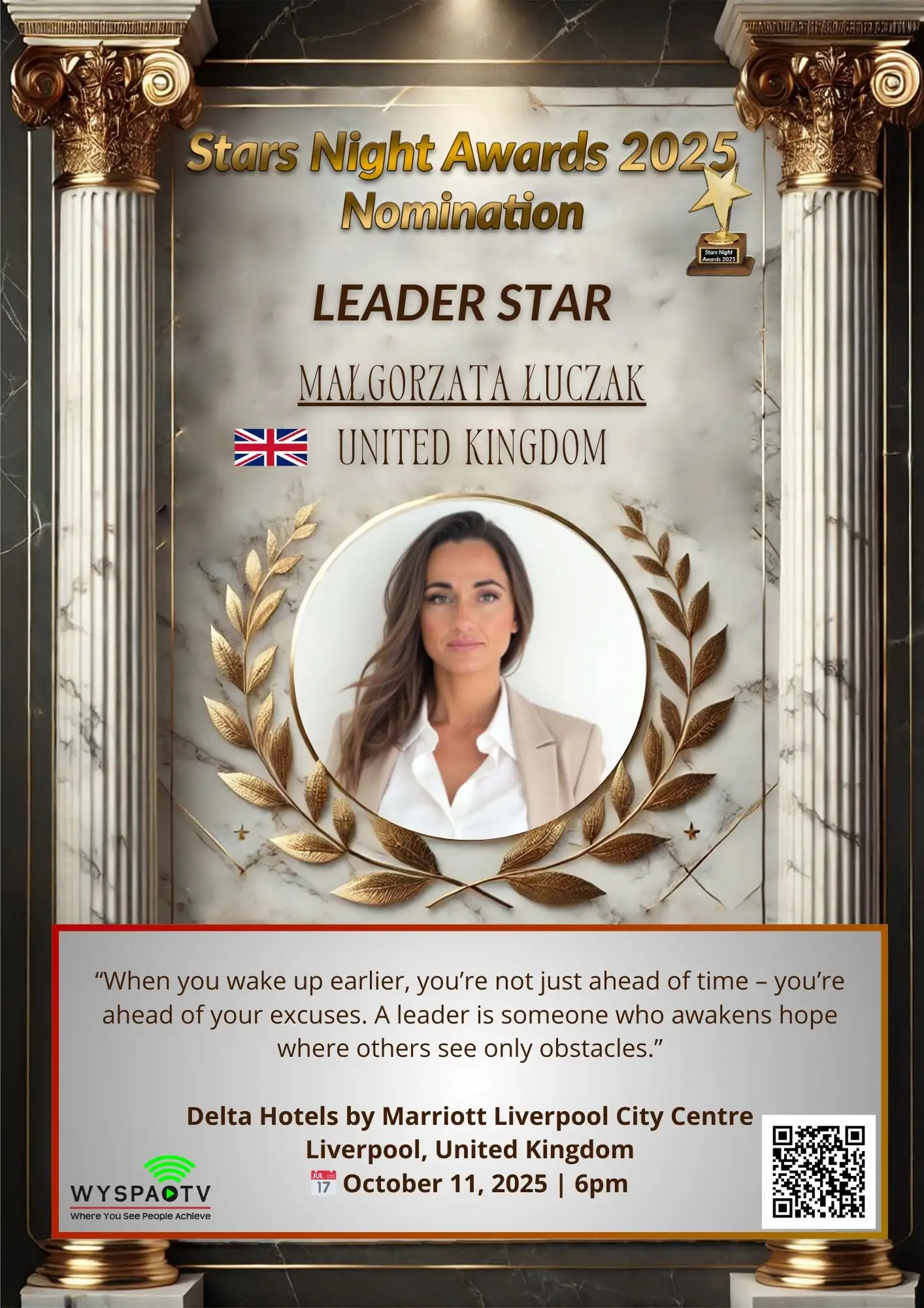 Małgorzata Łuczak | NOMINACJA W KATEGORII: "LEADER STAR" | Stars Night Awards 2025