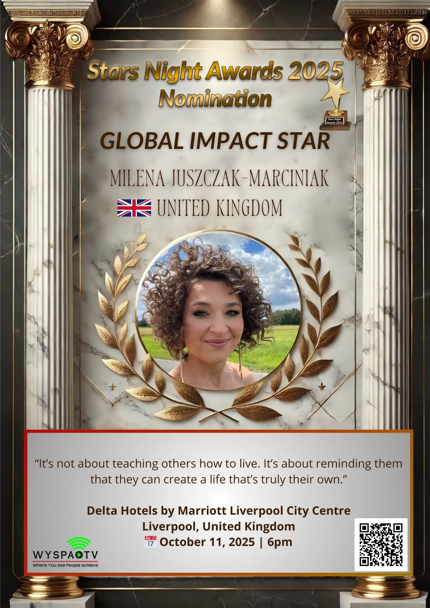 Milena Juszczak-Marciniak | NOMINACJA W KATEGORII: "GLOBAL IMPACT STAR" | Stars Night Awards 2025