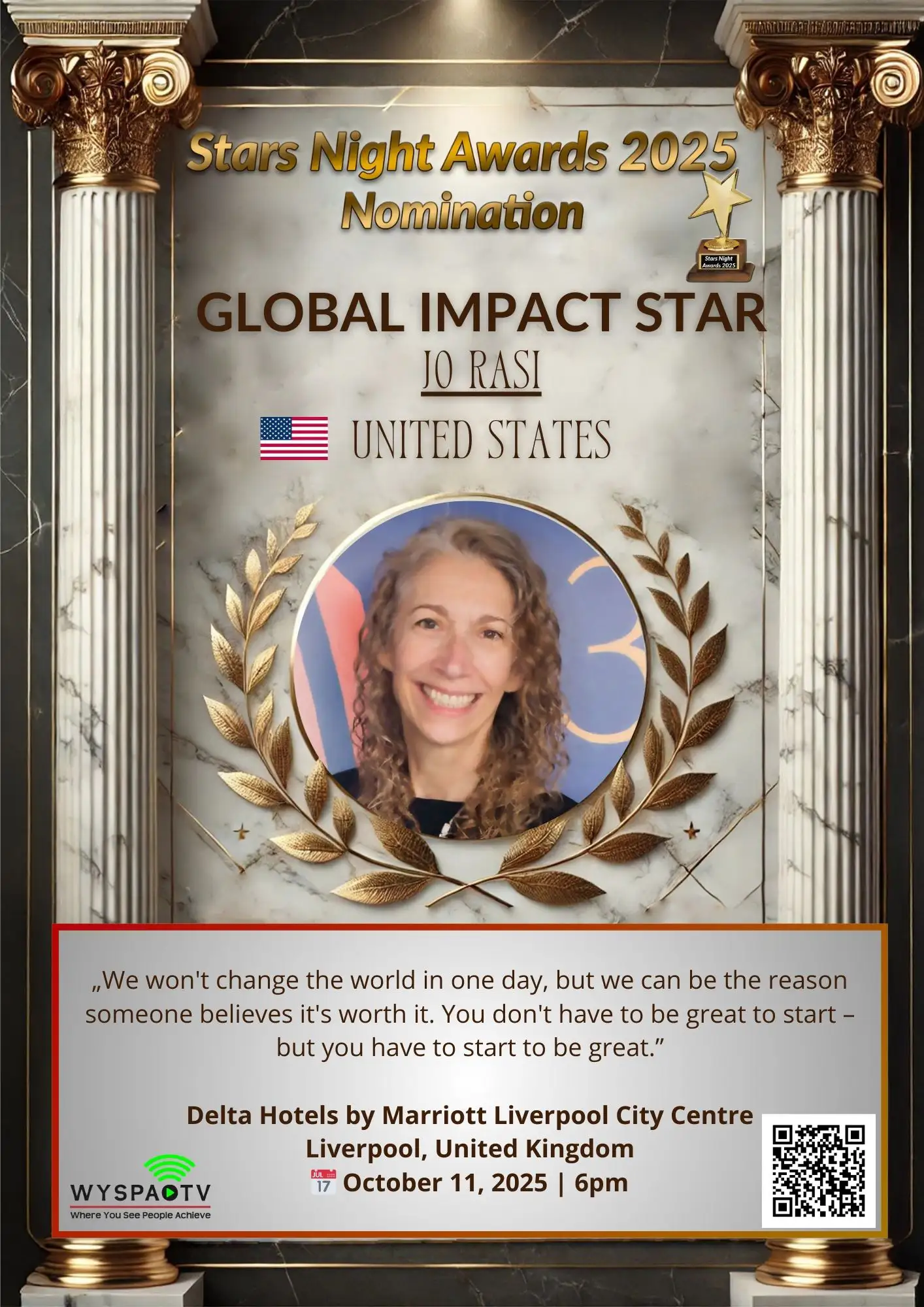 Jo Rasi | NOMINACJA W KATEGORII: "GLOBAL IMPACT STAR" | Stars Night Awards 2025