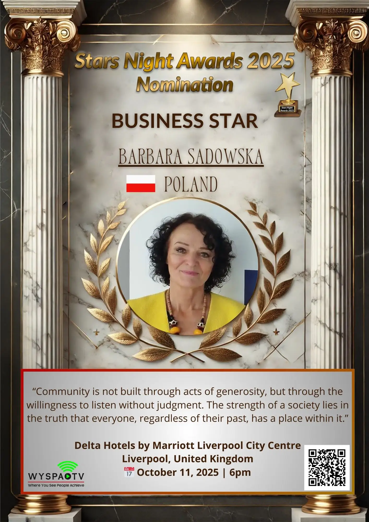 Barbara Sadowska | NOMINACJA W KATEGORII: "BUSINESS STAR" | Stars Night Awards 2025