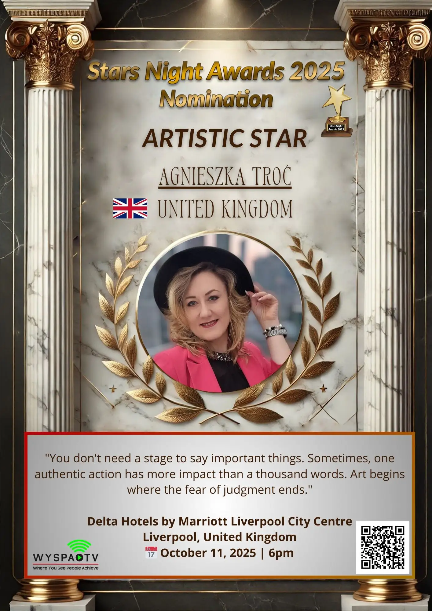 Agnieszka Troć | NOMINACJA W KATEGORII: "ARTISTIC STAR" | Stars Night Awards 2025