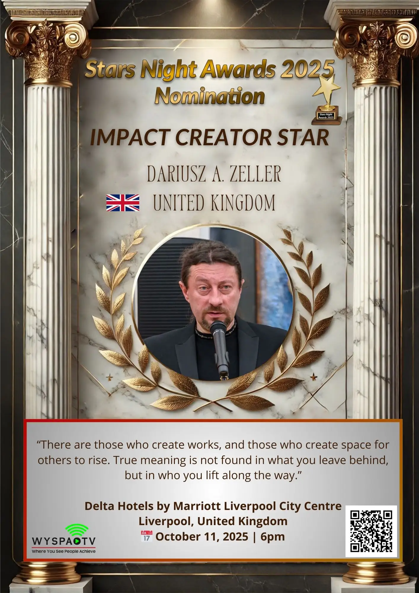 Dariusz A. Zeller | NOMINACJA W KATEGORII: "IMPACT CREATOR STAR" | Stars Night Awards 2025